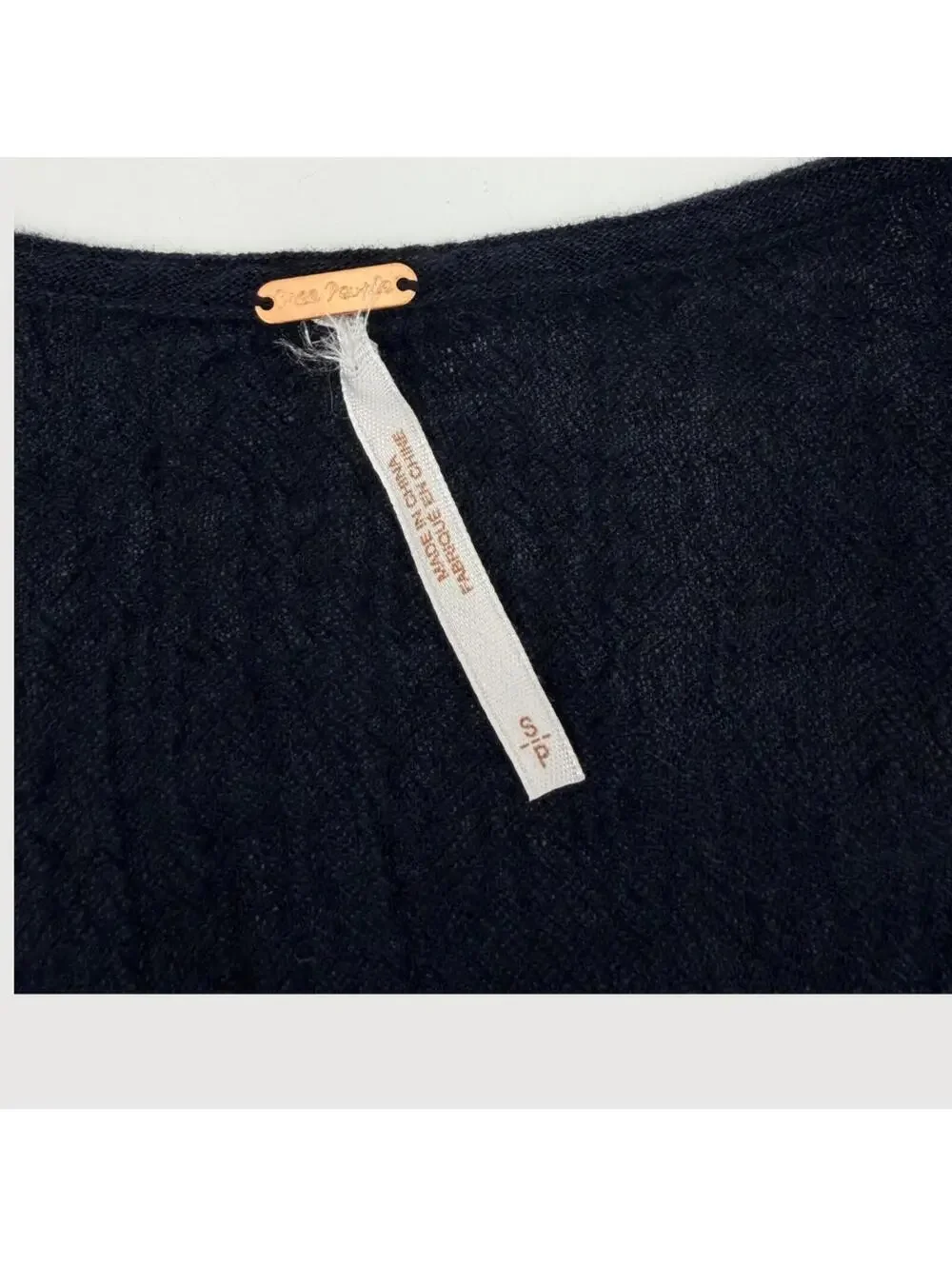 Free People Linen Blend Wrap Crop Top Black S
